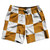 Checkerboard 5 Inches Orange Burnt and White Swim Shorts 7" Made in USA