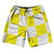 Checkerboard 5 Inches Yellow Bright and White 10" Swim Shorts Made in USA