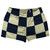 Checkerboard 5 Inches Blue Navy and Vegas Gold Shorty Short Gym Shorts 2.5" Inseam Made In USA