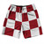 Checkerboard 5 Inches Red Cardinal and White 10" Swim Shorts Made in USA
