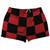 Checkerboard 5 Inches Black and Red Dark Shorty Short Gym Shorts 2.5" Inseam Made In USA