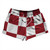 Checkerboard 5 Inches Red Cardinal and White 2.5" Swim Shorts Made in USA