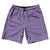 Checkerboard Half Inch Purple Lakers and White 10" Swim Shorts Made in USA