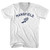 Mansfield Running Track Winged Foot Adult Cotton V-neck T-shirt - White