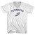 Plymouth Running Track Winged Foot Adult Cotton V-neck T-shirt - White