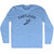 Eastleigh Running Track Winged Foot Adult Tri-Blend Long Sleeve T-shirt - Athletic Blue