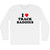 I Love Track Baddies Adult Cotton Long Sleeve T-shirt - White