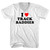 I Love Track Baddies Adult Cotton V-neck T-shirt - White
