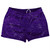 Super Fly Pattern Purple Lakers and White Shorty Short Gym Shorts 2.5" Inseam Made In USA - Purple Lakers and White