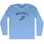 Walsall Running Track Winged Foot Adult Tri-Blend Long Sleeve T-shirt - Athletic Blue