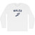 Wales Running Track Winged Foot Adult Cotton Long Sleeve T-shirt - White