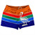 St. Petersburg Shorty Short Gym Shorts 2.5" Inseam Made In USA - Orange and Blue