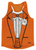 ADULT 4X-LARGE- Orange Tuxedo Dumb and Dumber Running Tank Top Racerback Track and Cross Country Singlet Jersey Made In USA - Orange- Final Sale T3