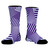 Multiple Lines Pattern Athletic Crew Socks - Purple Medium and White