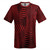 Multiple Lines Pattern Lacrosse Shooter Shirt - Red Dark and Black