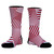 Multiple Lines Pattern Athletic Crew Socks - Red Dark and White