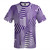 Multiple Lines Pattern Lacrosse Shooter Shirt - Purple Lakers and White