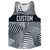 Multiple Lines Pattern Custom Finish Line  Running Racerback Singlet - Blue Navy Almost Black and White
