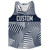 Multiple Lines Pattern Custom Finish Line  Running Racerback Singlet - Blue Navy and White