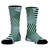 Multiple Lines Pattern Athletic Crew Socks - Green Hunter and White