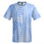 Multiple Lines Pattern Lacrosse Shooter Shirt - Blue Carolina and White