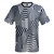 Multiple Lines Pattern Lacrosse Shooter Shirt - Blue Navy and White