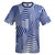 Multiple Lines Pattern Lacrosse Shooter Shirt - Blue Royal and White
