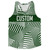 Multiple Lines Pattern Custom Finish Line  Running Racerback Singlet - Green Forest and White