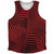 Multiple Lines Pattern Athletic Tank Top - Red Dark and Black