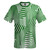 Multiple Lines Pattern Lacrosse Shooter Shirt - Green Kelly and White