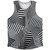 Multiple Lines Pattern Finish Line Athletic Tank Top - Grey Medium and Black