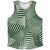 Multiple Lines Pattern Finish Line Athletic Tank Top - Green Forest and White
