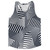 Multiple Lines Pattern Running Racerback Singlet - Blue Navy Almost Black and White