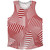 Multiple Lines Pattern Athletic Tank Top - Red Dark and White
