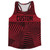 Multiple Lines Pattern Custom Finish Line  Running Racerback Singlet - Red Cardinal and Black