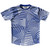 Multiple Lines Pattern Running Shirt Track Cross Made In USA - Blue Royal and White