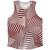 Multiple Lines Pattern Athletic Tank Top - Red Maroon and White