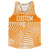 Multiple Lines Pattern Custom Finish Line  Running Racerback Singlet - Orange Tennessee and White