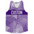 Multiple Lines Pattern Custom Finish Line  Running Racerback Singlet - Purple Lakers and White