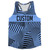 Multiple Lines Pattern Custom Finish Line  Running Racerback Singlet - Blue Carolina and Black