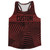 Multiple Lines Pattern Custom Finish Line  Running Racerback Singlet - Red Maroon and Black