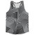Multiple Lines Pattern Running Racerback Singlet - Grey Medium and Black