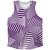 Multiple Lines Pattern Finish Line Athletic Tank Top - Purple Medium and White