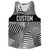 Multiple Lines Pattern Custom Finish Line  Running Racerback Singlet - Black and White