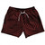 Multiple Lines Pattern 5" Swim Shorts Made in USA - Red Maroon and Black Multiple Lines Pattern 5" Swim Shorts Made in USA - Red Maroon and Black