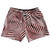 Multiple Lines Pattern 5" Swim Shorts Made in USA - Red Maroon and White Multiple Lines Pattern 5" Swim Shorts Made in USA - Red Maroon and White
