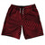 Multiple Lines Pattern 10" Swim Shorts Made in USA - Red Cardinal and Black
