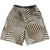 Multiple Lines Pattern Basketball Practice Shorts Made In USA - Brown Dark and White