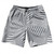 Multiple Lines Pattern 10" Swim Shorts Made in USA - Grey Dark and White