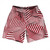 Multiple Lines Pattern Soccer Shorts Made In USA - Red Cardinal and White 